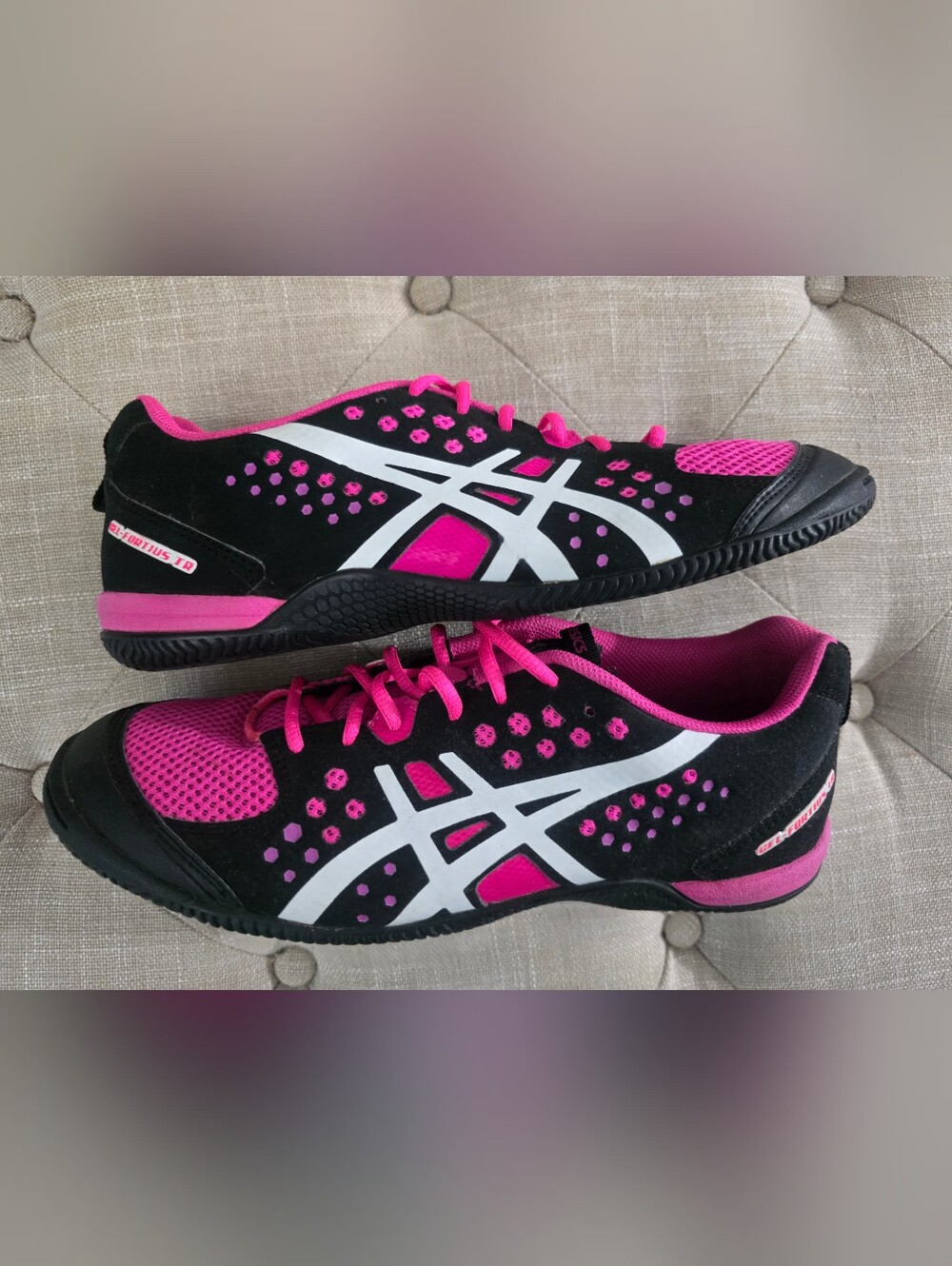 ASICS Black and Hot Pink Women's Athletic Sneakers